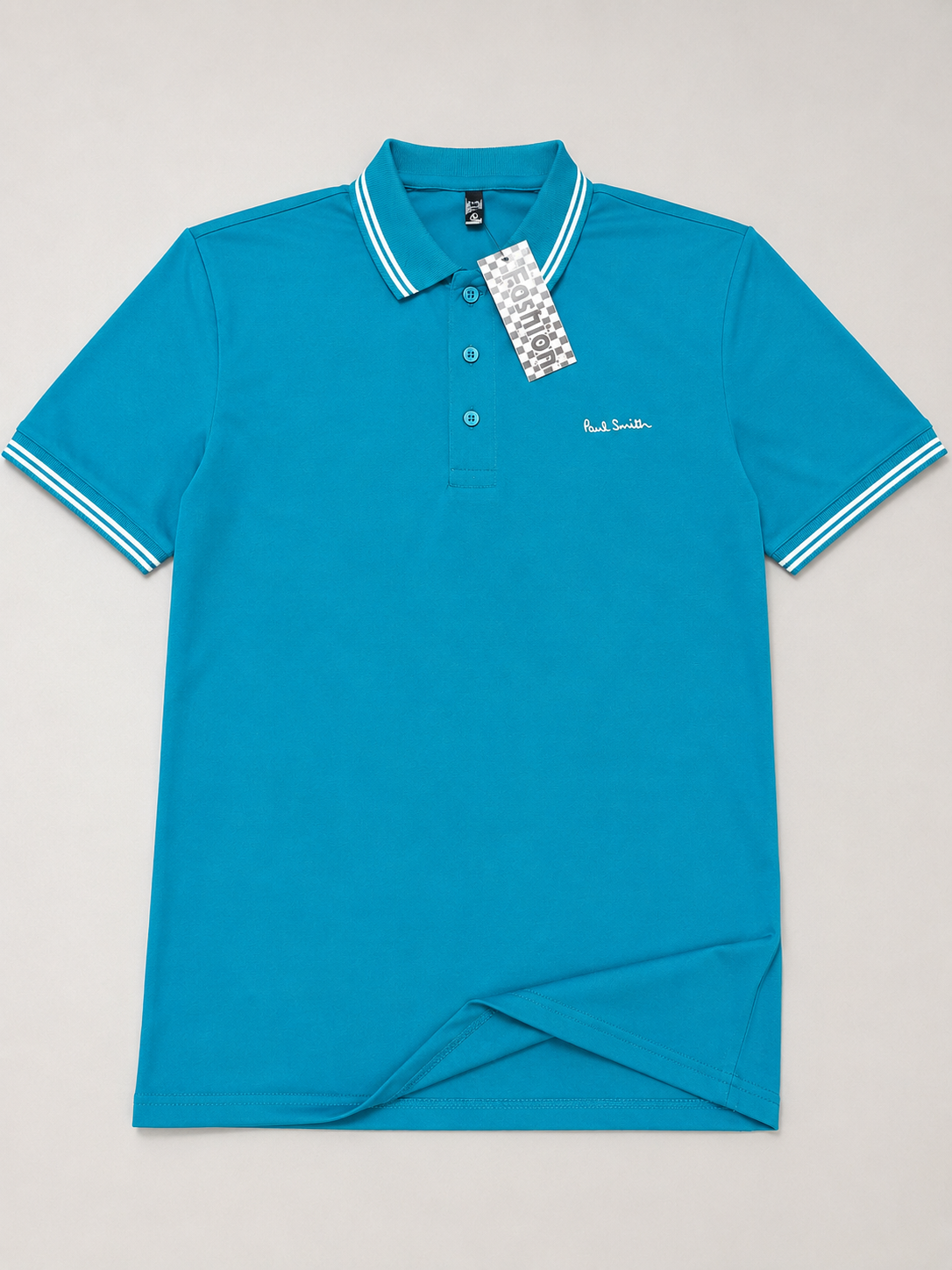 Half Sleeve Polo T-Shirt with White Stripe Collar & Cuff